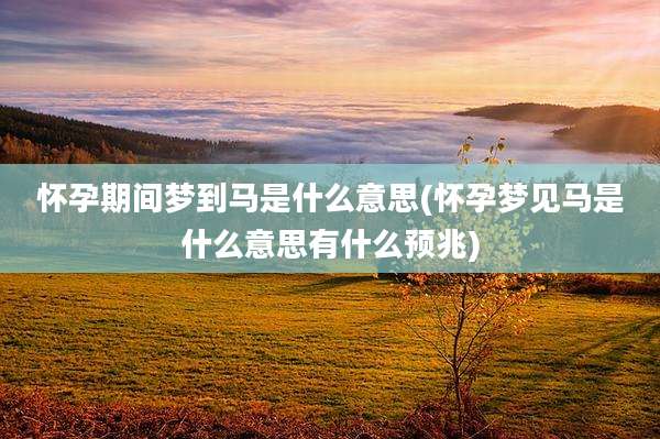 怀孕期间梦到马是什么意思(怀孕梦见马是什么意思有什么预兆)