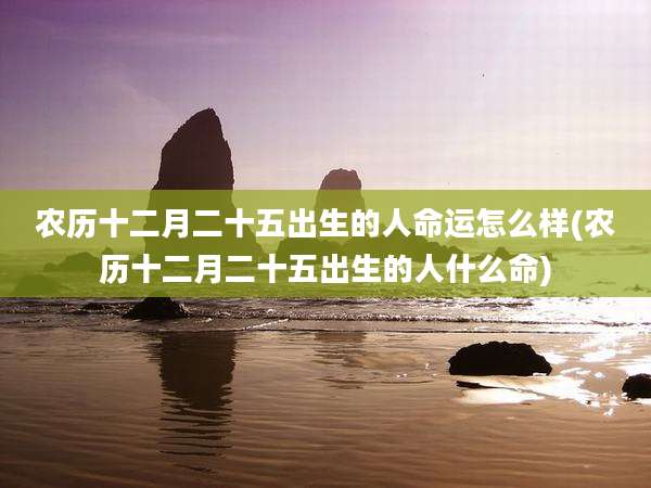 农历十二月二十五出生的人命运怎么样(农历十二月二十五出生的人什么命)
