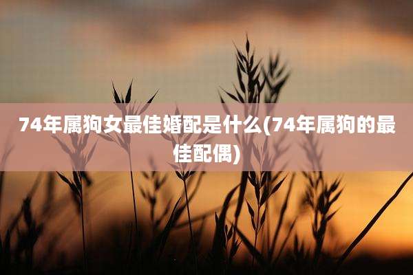 74年属狗女最佳婚配是什么(74年属狗的最佳配偶)