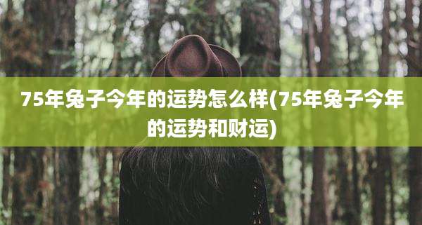 75年兔子今年的运势怎么样(75年兔子今年的运势和财运)