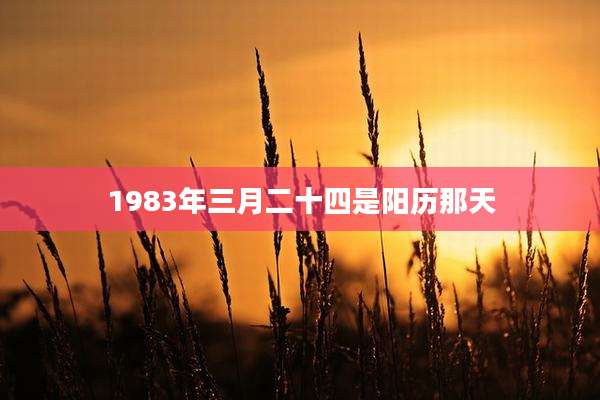1983年三月二十四是阳历那天