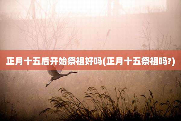 正月十五后开始祭祖好吗(正月十五祭祖吗?)