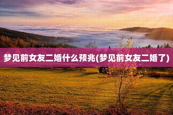 梦见前女友二婚什么预兆(梦见前女友二婚了)