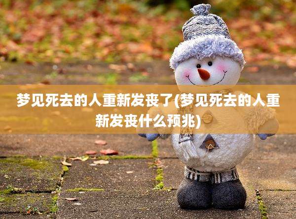 梦见死去的人重新发丧了(梦见死去的人重新发丧什么预兆)