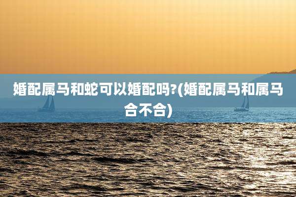 婚配属马和蛇可以婚配吗?(婚配属马和属马合不合)