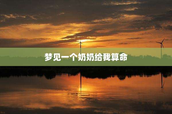 梦见一个奶奶给我算命