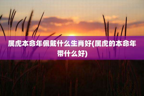 属虎本命年佩戴什么生肖好(属虎的本命年带什么好)