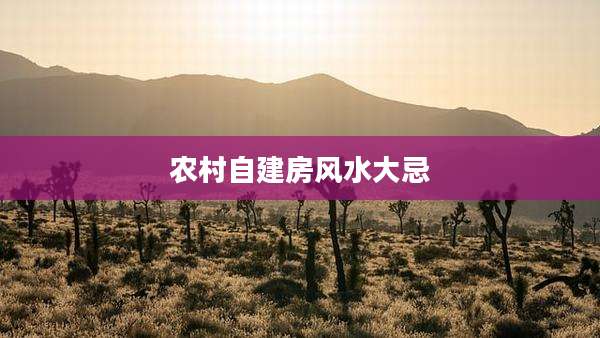 农村自建房风水大忌