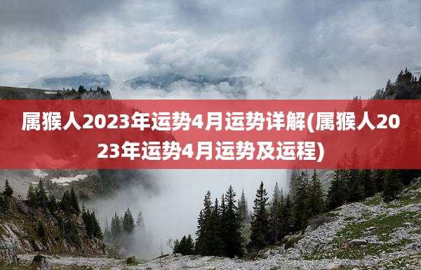 属猴人2023年运势4月运势详解(属猴人2023年运势4月运势及运程)