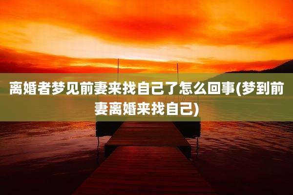离婚者梦见前妻来找自己了怎么回事(梦到前妻离婚来找自己)