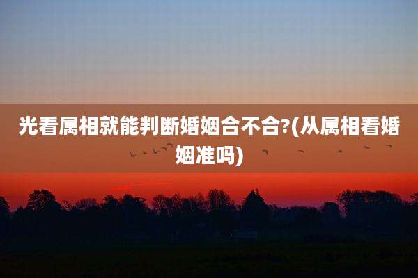 光看属相就能判断婚姻合不合?(从属相看婚姻准吗)