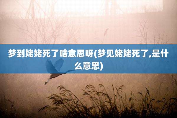 梦到姥姥死了啥意思呀(梦见姥姥死了,是什么意思)