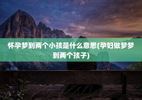 怀孕梦到两个小孩是什么意思(孕妇做梦梦到两个孩子)