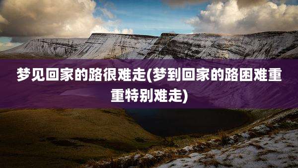 梦见回家的路很难走(梦到回家的路困难重重特别难走)
