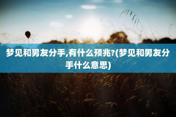 梦见和男友分手,有什么预兆?(梦见和男友分手什么意思)