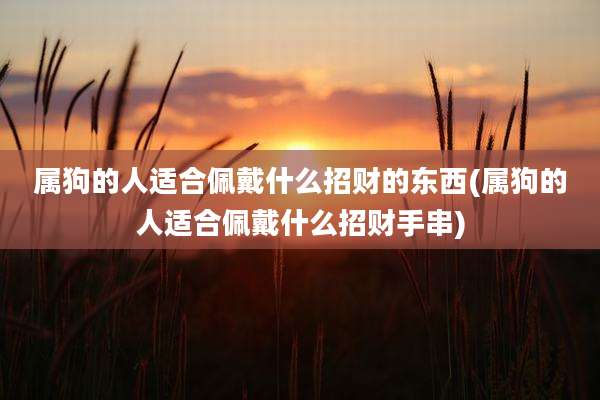 属狗的人适合佩戴什么招财的东西(属狗的人适合佩戴什么招财手串)