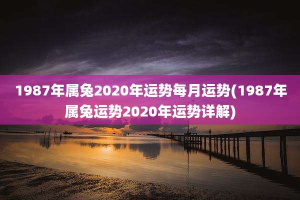 1987年属兔2020年运势每月运势(1987年属兔运势2020年运势详解)