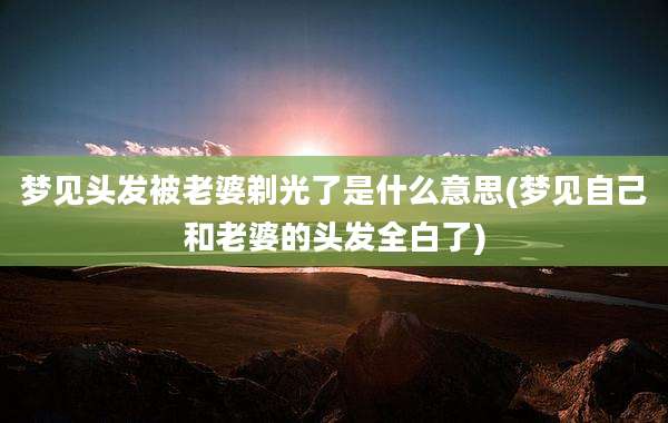 梦见头发被老婆剃光了是什么意思(梦见自己和老婆的头发全白了)