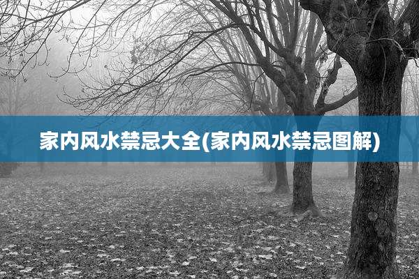 家内风水禁忌大全(家内风水禁忌图解)