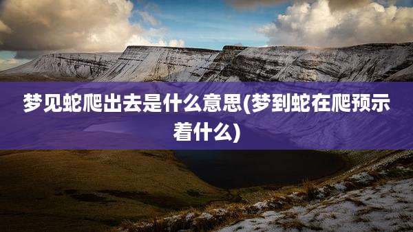 梦见蛇爬出去是什么意思(梦到蛇在爬预示着什么)