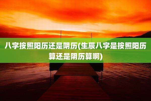 八字按照阳历还是阴历(生辰八字是按照阳历算还是阴历算啊)