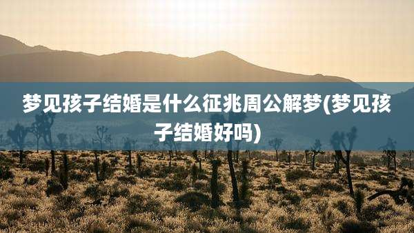 梦见孩子结婚是什么征兆周公解梦(梦见孩子结婚好吗)