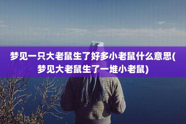 梦见一只大老鼠生了好多小老鼠什么意思(梦见大老鼠生了一堆小老鼠)