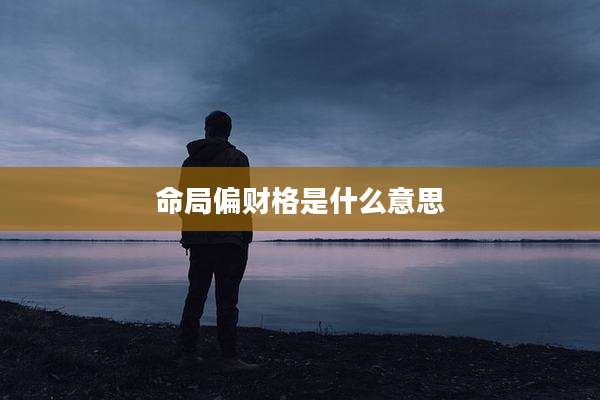 命局偏财格是什么意思