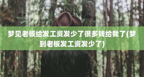 梦见老板给发工资发少了很多钱给我了(梦到老板发工资发少了)