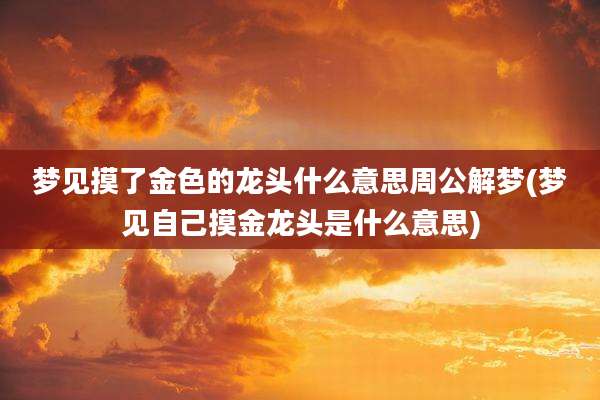 梦见摸了金色的龙头什么意思周公解梦(梦见自己摸金龙头是什么意思)