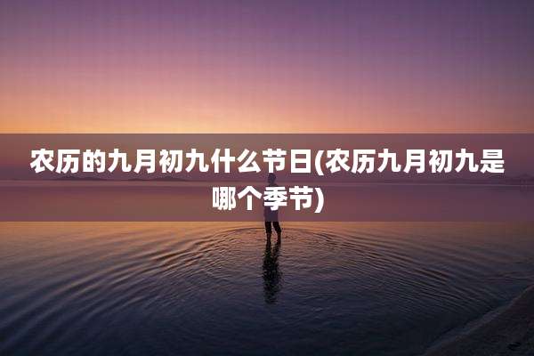农历的九月初九什么节日(农历九月初九是哪个季节)