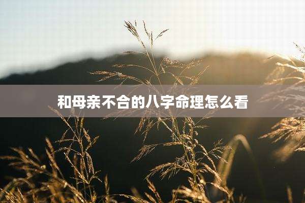 和母亲不合的八字命理怎么看