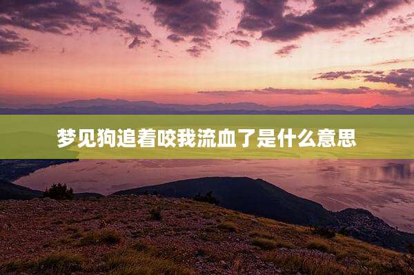 梦见狗追着咬我流血了是什么意思