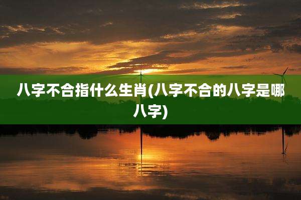 八字不合指什么生肖(八字不合的八字是哪八字)