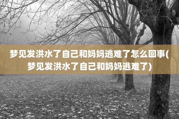 梦见发洪水了自己和妈妈逃难了怎么回事(梦见发洪水了自己和妈妈逃难了)