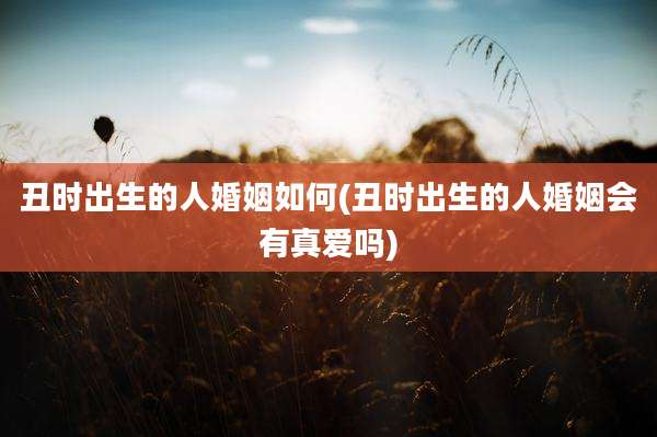 丑时出生的人婚姻如何(丑时出生的人婚姻会有真爱吗)