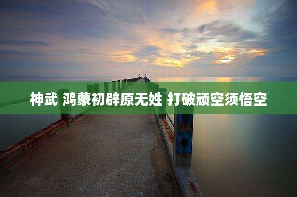 神武 鸿蒙初辟原无姓 打破顽空须悟空
