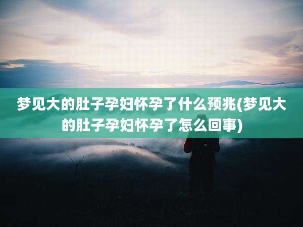 梦见大的肚子孕妇怀孕了什么预兆(梦见大的肚子孕妇怀孕了怎么回事)