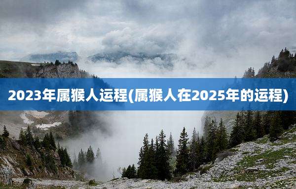 2023年属猴人运程(属猴人在2025年的运程)