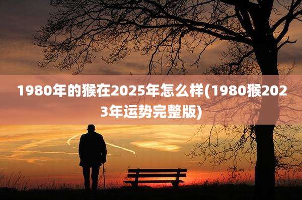 1980年的猴在2025年怎么样(1980猴2023年运势完整版)