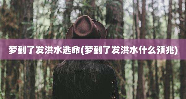 梦到了发洪水逃命(梦到了发洪水什么预兆)