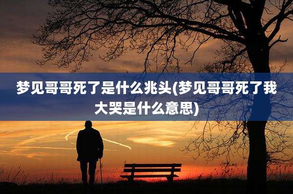 梦见哥哥死了是什么兆头(梦见哥哥死了我大哭是什么意思)