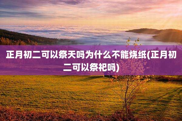 正月初二可以祭天吗为什么不能烧纸(正月初二可以祭祀吗)