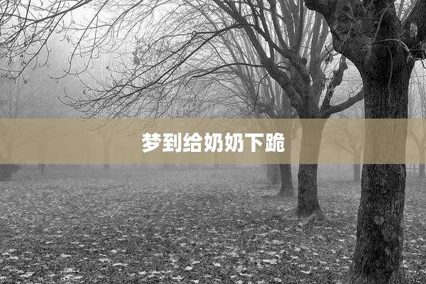 梦到给奶奶下跪