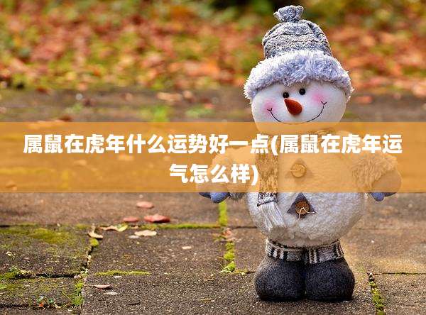 属鼠在虎年什么运势好一点(属鼠在虎年运气怎么样)