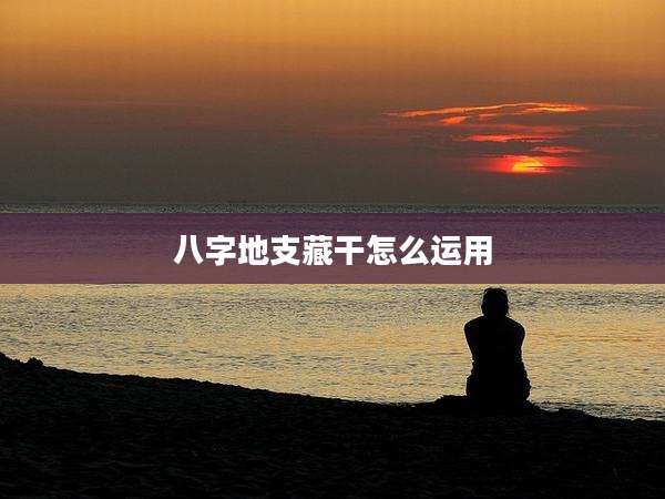 八字地支藏干怎么运用