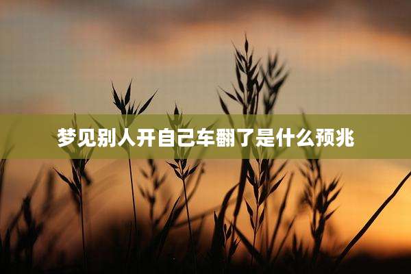 梦见别人开自己车翻了是什么预兆