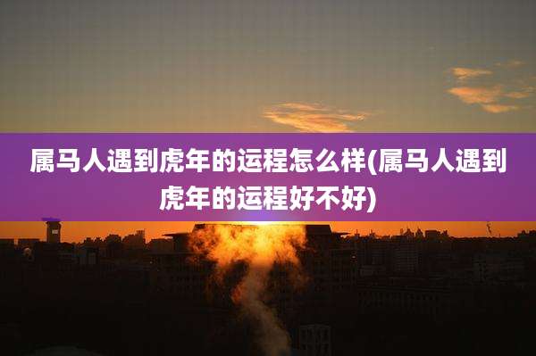 属马人遇到虎年的运程怎么样(属马人遇到虎年的运程好不好)