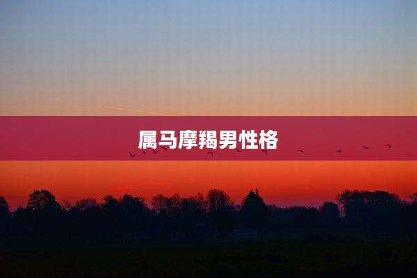 属马摩羯男性格