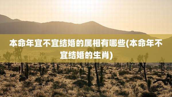 本命年宜不宜结婚的属相有哪些(本命年不宜结婚的生肖)